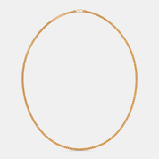Men’s Flat Cuban Gold Chain Necklace Sleek Solid Finish Design