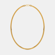 Men’s Flat Snake Gold Chain Necklace Sleek Solid Finish Design