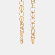 Men’s Heart Link Gold Chain Necklace Sleek Solid Finish Design