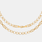 Men’s Heart Link Gold Chain Necklace Sleek Solid Finish Design