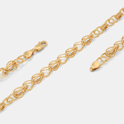 Men’s Heart Link Gold Chain Necklace Sleek Solid Finish Design