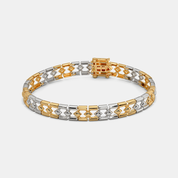 Men’s Two Tone Geometric Link Gold Bracelet