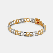 Men’s Two Tone Geometric Link Gold Bracelet