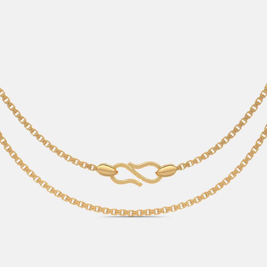 Men’s Slim Gold Chain Necklace Sleek Solid Finish Design