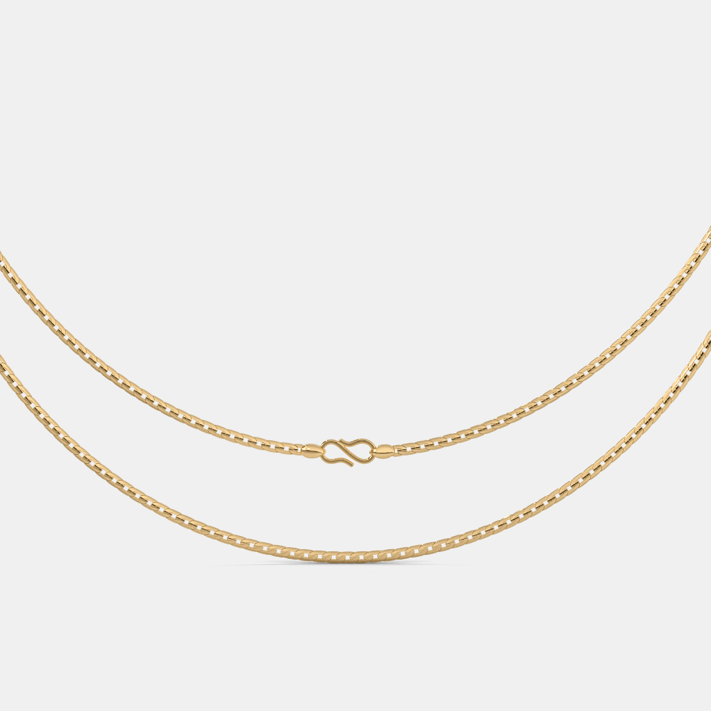 Men’s Slim Gold Chain Necklace Sleek Solid Finish Design