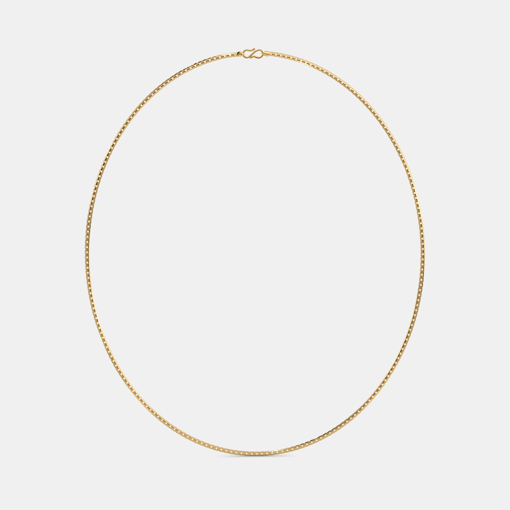 Men’s Slim Gold Chain Necklace Sleek Solid Finish Design