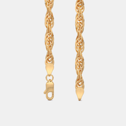 Men’s Twisted Rope Gold Chain Necklace Sleek Solid Finish Design