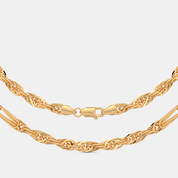 Men’s Twisted Rope Gold Chain Necklace Sleek Solid Finish Design