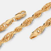 Men’s Twisted Rope Gold Chain Necklace Sleek Solid Finish Design