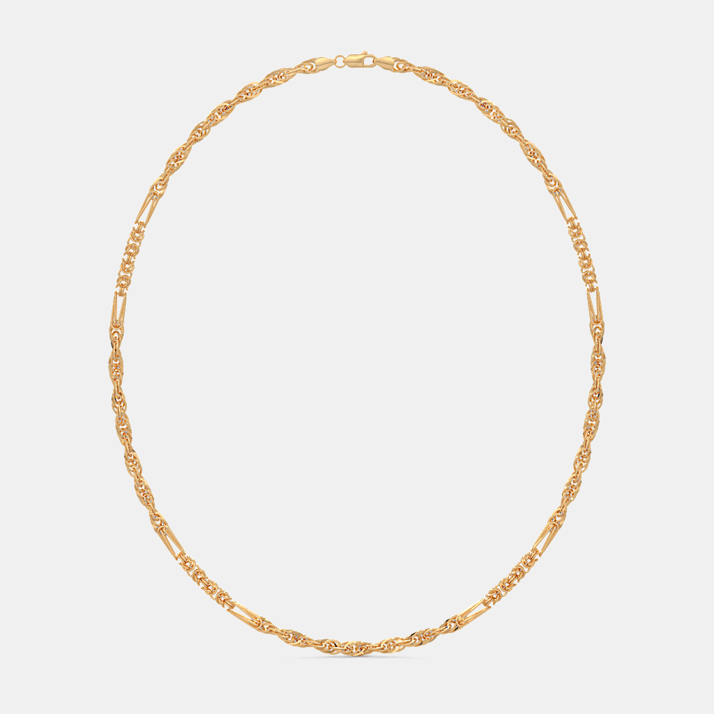 Men’s Twisted Rope Gold Chain Necklace Sleek Solid Finish Design