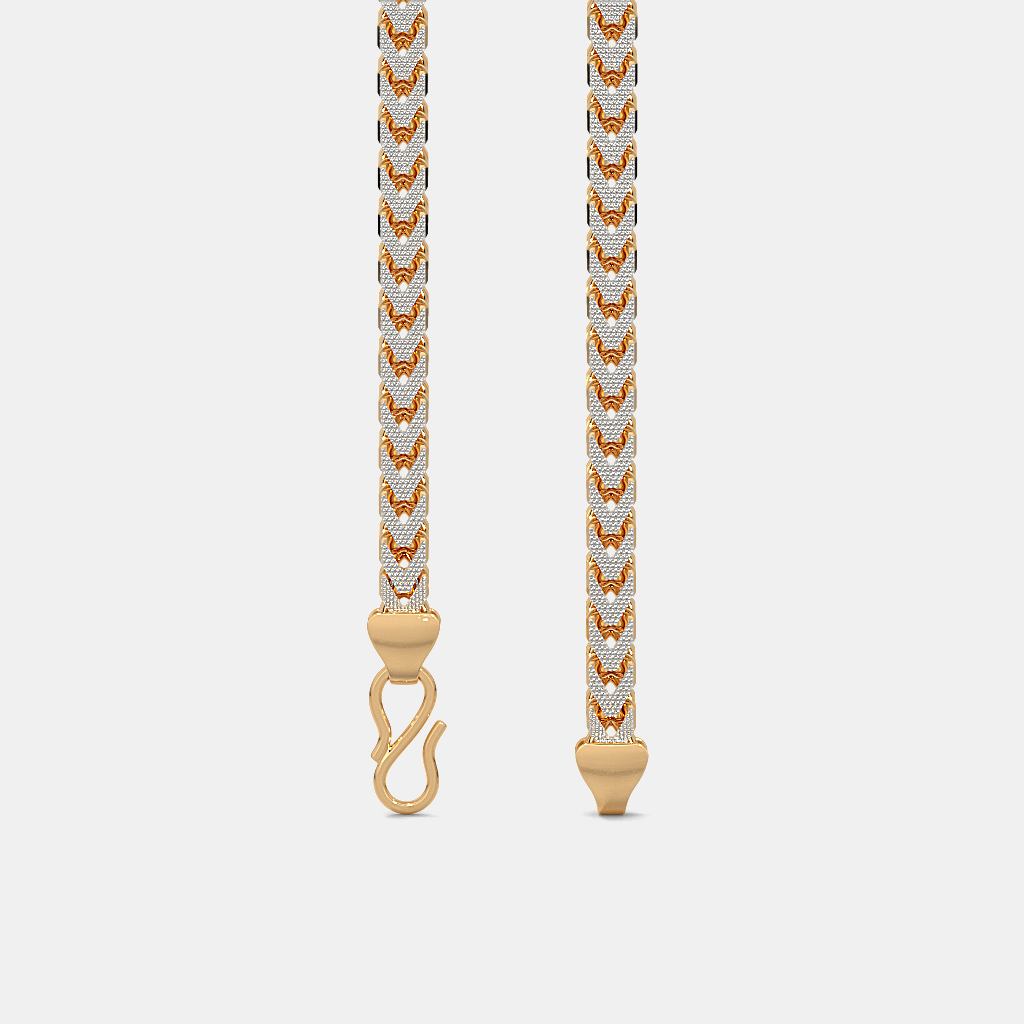 Men’s Two Tone Cuban Gold Chain Necklace Bold Solid Finish Design