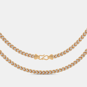 Men’s Two Tone Cuban Gold Chain Necklace Bold Solid Finish Design