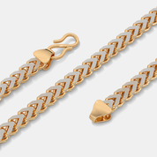 Men’s Two Tone Cuban Gold Chain Necklace Bold Solid Finish Design