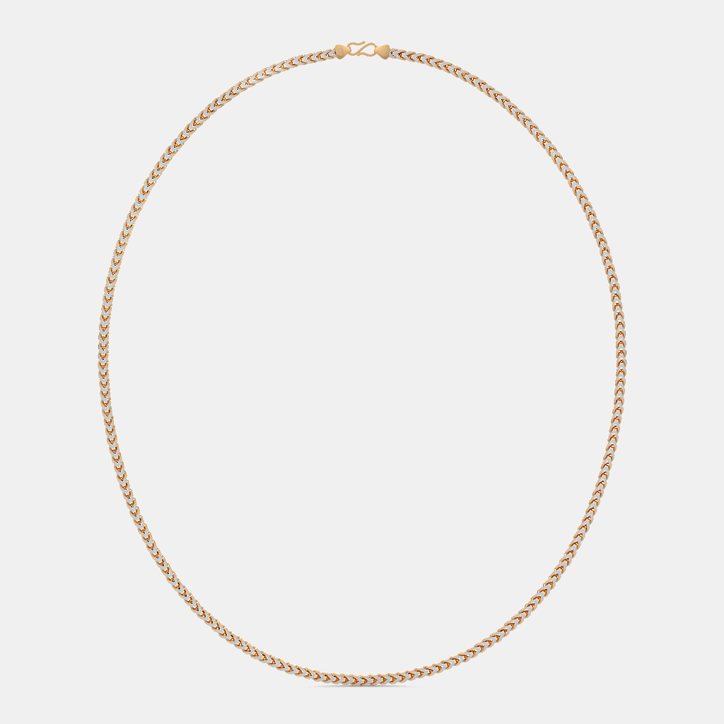 Men’s Two Tone Cuban Gold Chain Necklace Bold Solid Finish Design