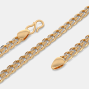 Men’s Two Tone Diamond Cuban Gold Chain Necklace Bold Solid Finish Design