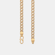 Men’s Two Tone Diamond Cuban Gold Chain Necklace Bold Solid Finish Design