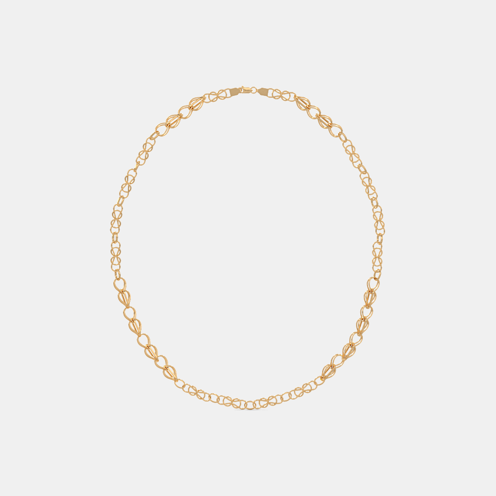 Men’s Two Tone Paperclip Gold Chain Necklace Sleek Solid Finish Design