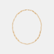 Men’s Two Tone Paperclip Gold Chain Necklace Sleek Solid Finish Design