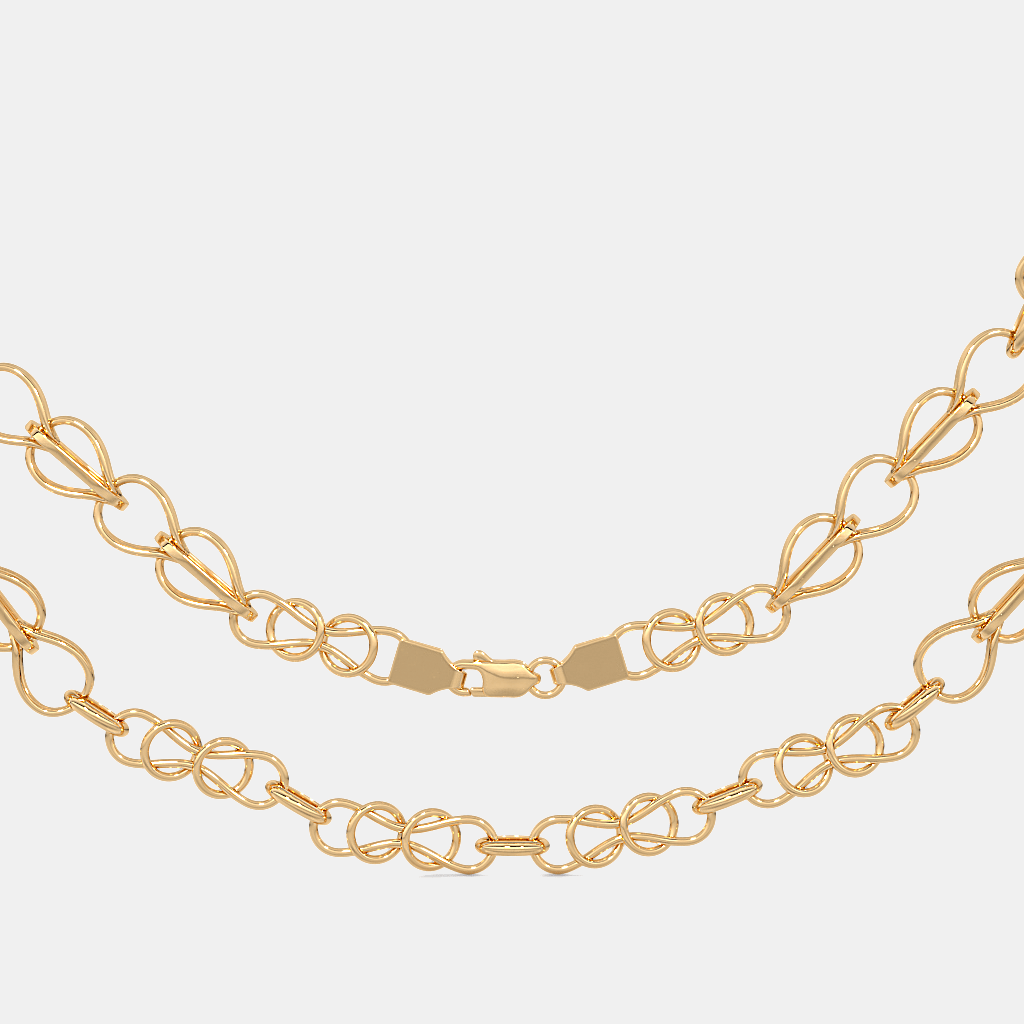Men’s Two Tone Paperclip Gold Chain Necklace Sleek Solid Finish Design