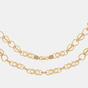 Men’s Two Tone Paperclip Gold Chain Necklace Sleek Solid Finish Design