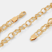 Men’s Two Tone Paperclip Gold Chain Necklace Sleek Solid Finish Design