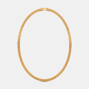 Men’s Wide Flat Snake Gold Chain Necklace Sleek Solid Finish Design