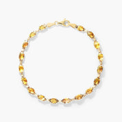 Oval Citrine Tennis Bracelet in Yellow Gold