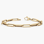 Paperclip Chain Bracelet in Polished Yellow Gold