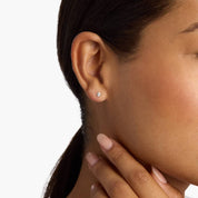 Petite Round Diamond Solitaire Stud Earrings in Yellow Gold