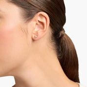 Timeless Princess Cut Diamond Stud Earrings in Yellow Gold with Push Back Closure