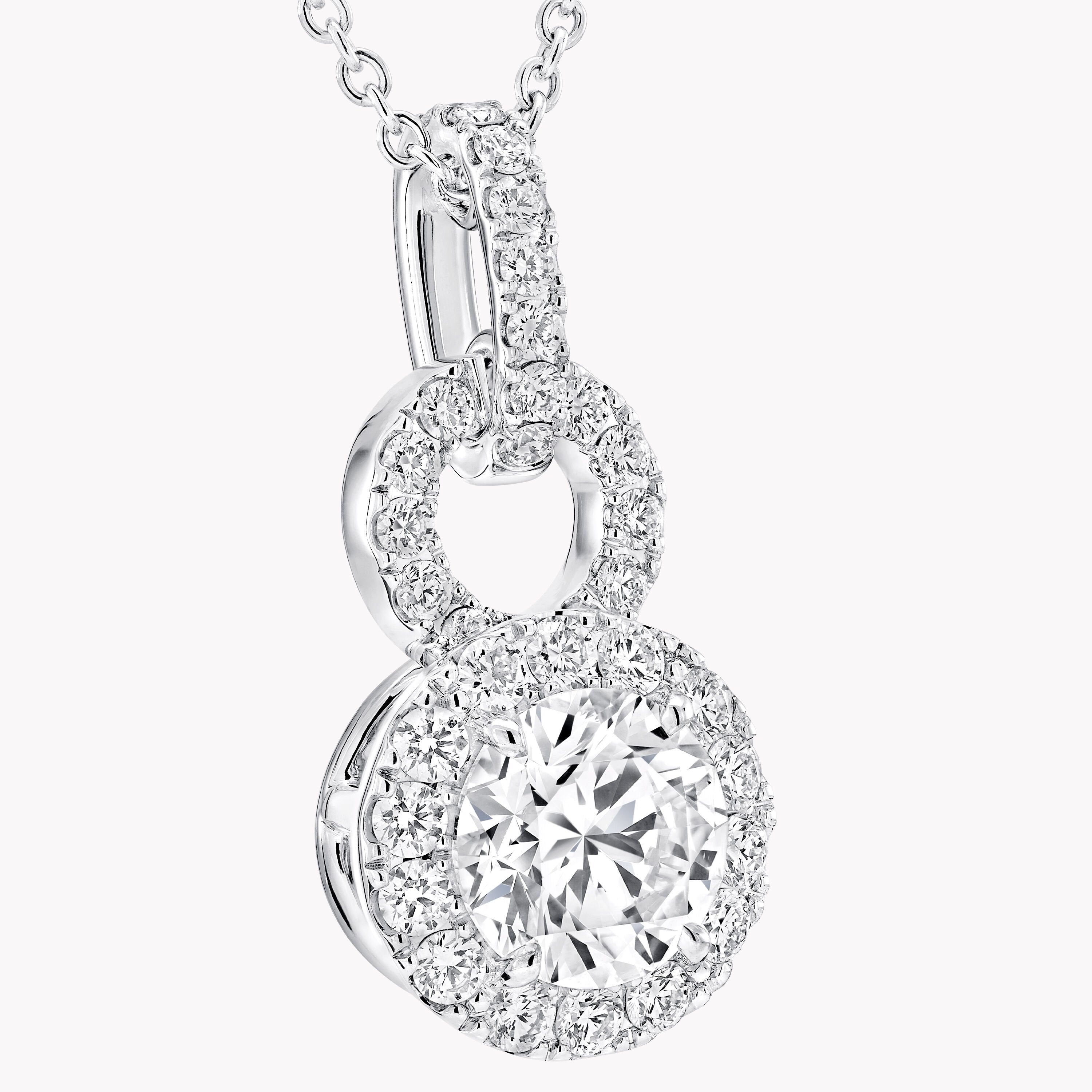 Carave Paris Oval Halo Diamond Pendant Necklace