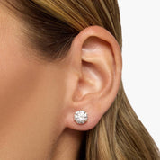 Round Brilliant Cut Diamond Solitaire Stud Earrings in Yellow Gold