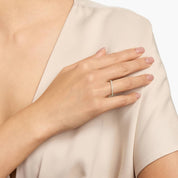 Slim Round Cut Diamond Half Eternity Band in Yellow Gold