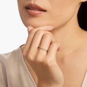 Slim Round Cut Diamond Half Eternity Band in Yellow Gold