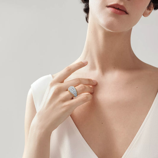Carave Paris Stitches Diamond Dome Ring