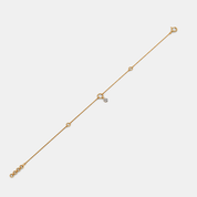 Women’s Diamond Accent Yellow Gold Chain Bracelet with Minimal Charm
