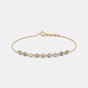 Women’s Diamond Accent Yellow Gold Chain Bracelet with Sleek Elegant Finish