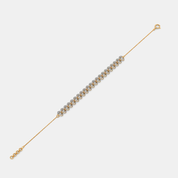 Women’s Diamond Accent Yellow Gold Link Bracelet with Sleek Elegant Finish