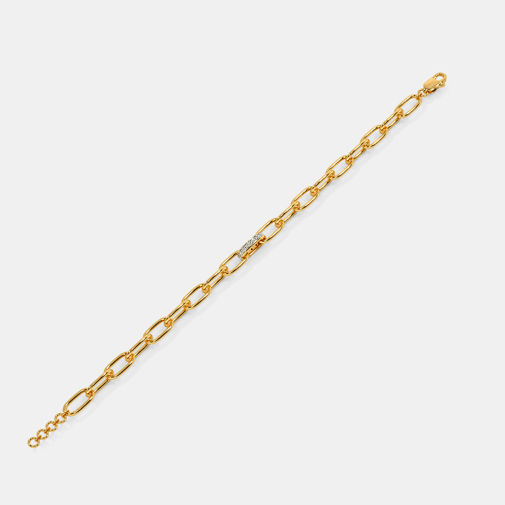 Carave Paris Paperclip Link Diamond Chain Bracelet