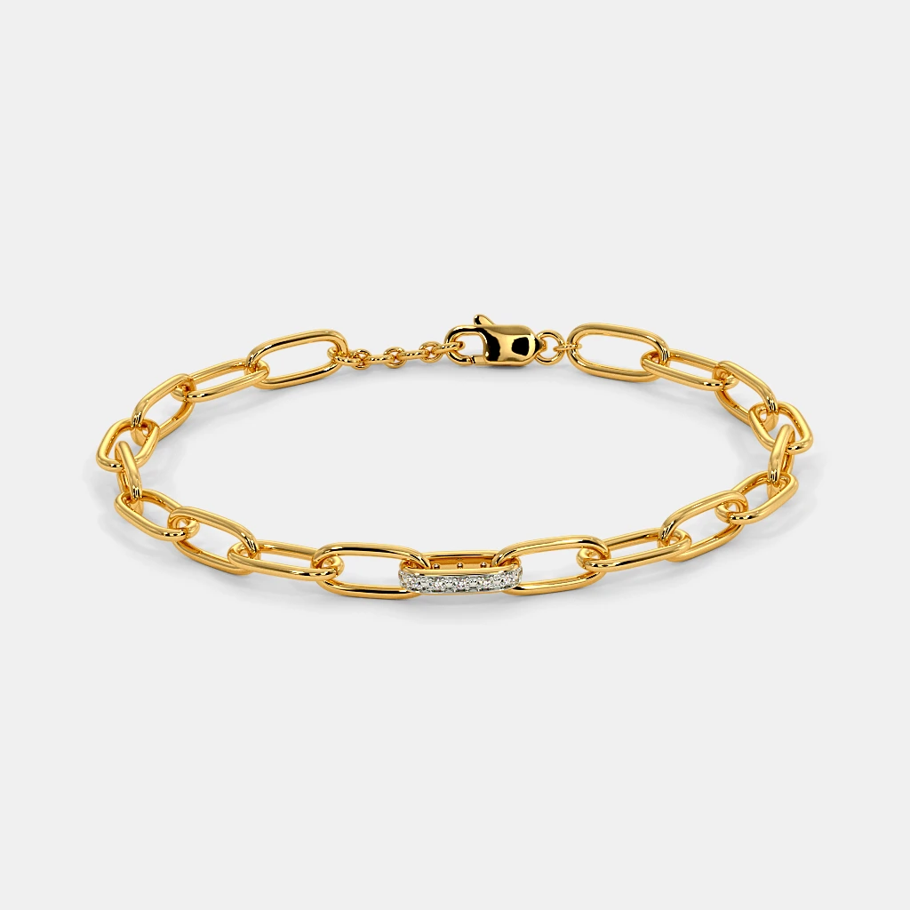 Carave Paris Paperclip Link Diamond Chain Bracelet