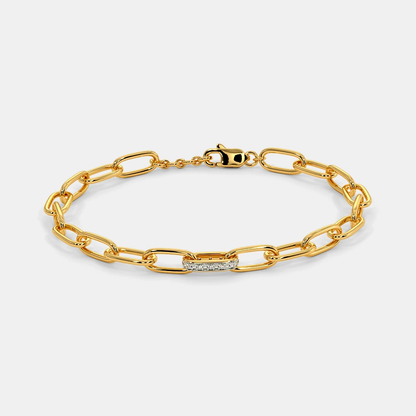 Carave Paris Paperclip Link Diamond Chain Bracelet