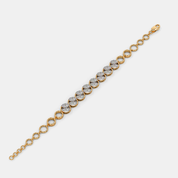 Women’s Diamond Accent Yellow Gold Round Link Bracelet with Sleek Elegant Finish