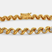 Women’s Diamond Accent Yellow Gold Tennis Bracelet with Elegant Finish