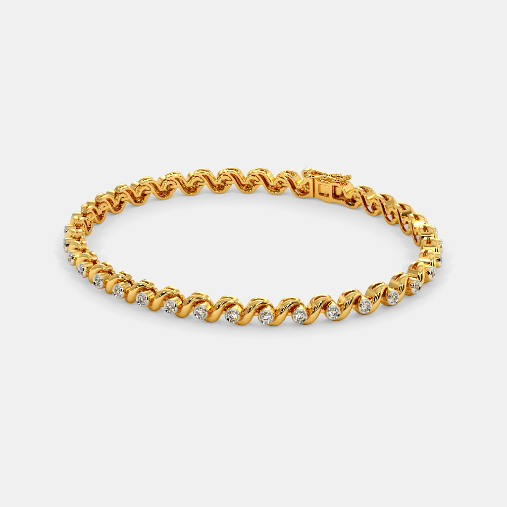Women’s Diamond Accent Yellow Gold Tennis Bracelet with Elegant Finish