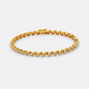 Women’s Diamond Accent Yellow Gold Tennis Bracelet with Elegant Finish
