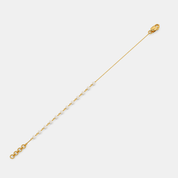 Women’s Pearl Accent Yellow Gold Chain Bracelet