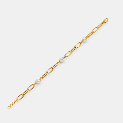 Carave Paris Pearl Paperclip Link Bracelet