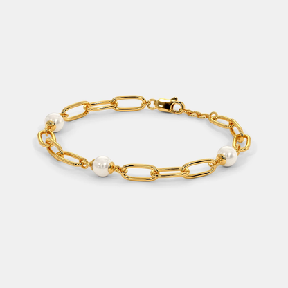 Carave Paris Pearl Paperclip Link Bracelet