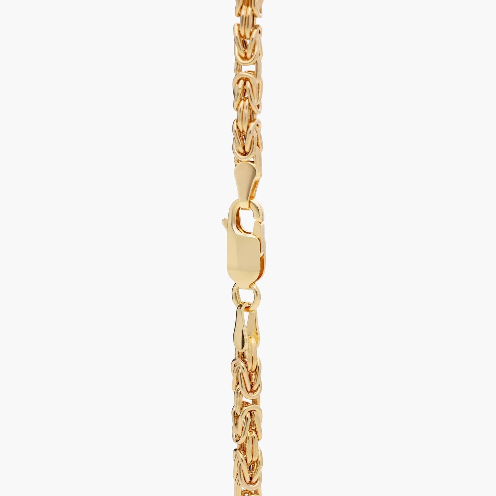 Yellow Gold Byzantine Link Bracelet Classic King Chain Design