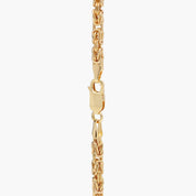 Yellow Gold Byzantine Link Bracelet Classic King Chain Design
